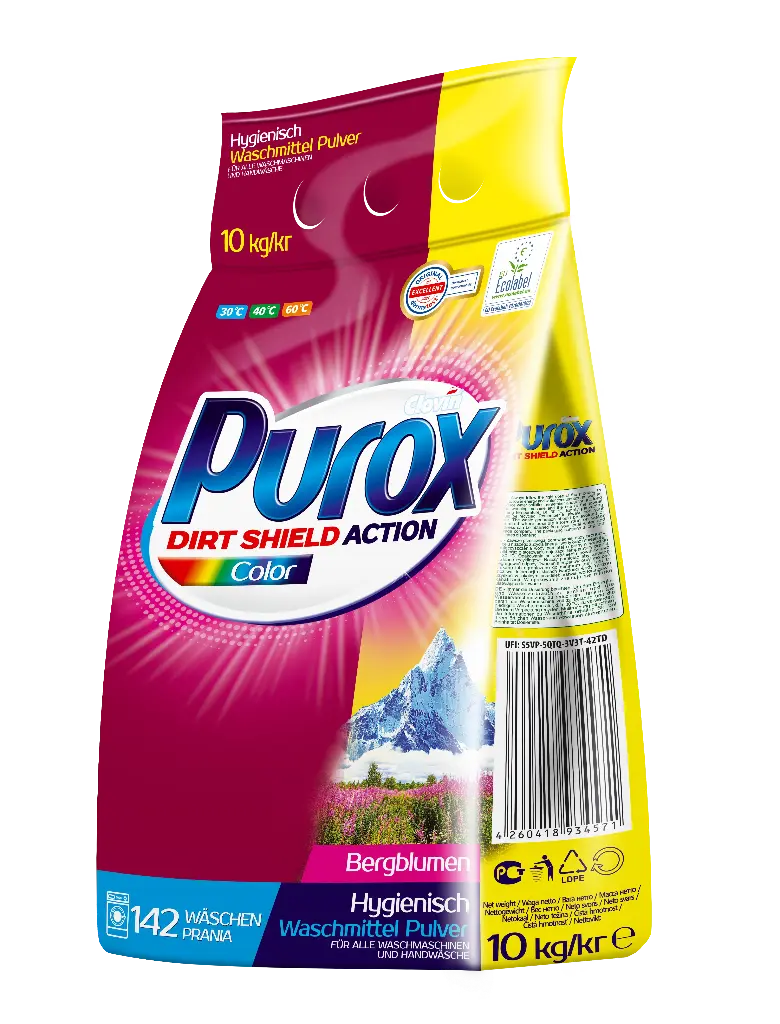 Purox Color þvottaefni 10kg – Öflug, hagkvæm og umhverfisvæn lausn fyrir litaðan og ljósan þvott 