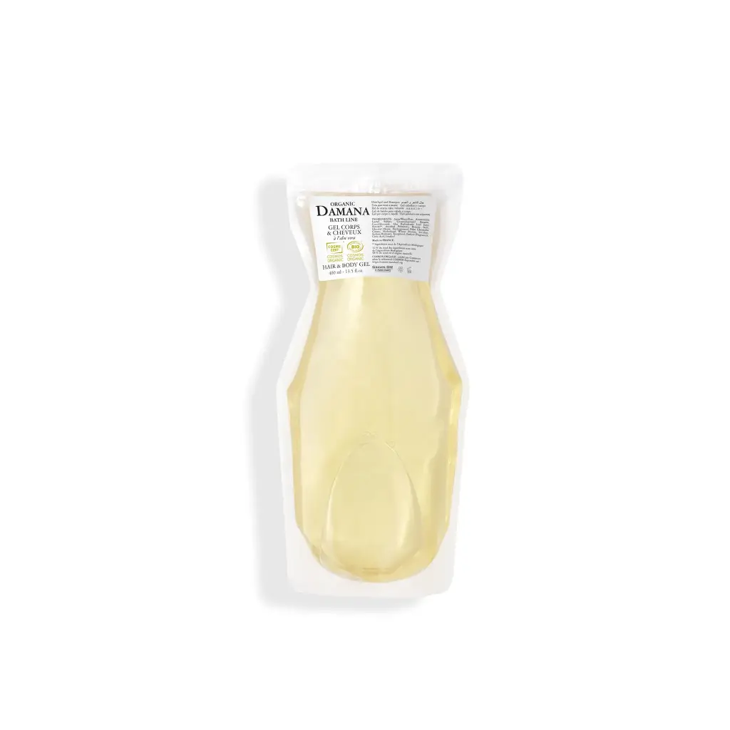 Damana Organic hár- og líkamsgel áfyllingarpoki - 400 ml (Ecofill)